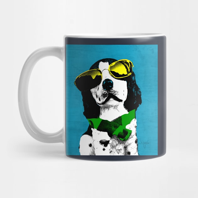 DOG POP ART BLUE GREEN by NYWA-ART-PROJECT